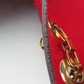 Pre-owned Louis Vuitton PALLAS Chain Brown×CERISE Monogram Canvas×calf leather M41201 shoulderbag | stylenewstar