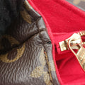 Pre-owned Louis Vuitton PALLAS Chain Brown×CERISE Monogram Canvas×calf leather M41201 shoulderbag | stylenewstar