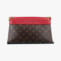 Pre-owned Louis Vuitton PALLAS Chain Brown×CERISE Monogram Canvas×calf leather M41201 shoulderbag | stylenewstar