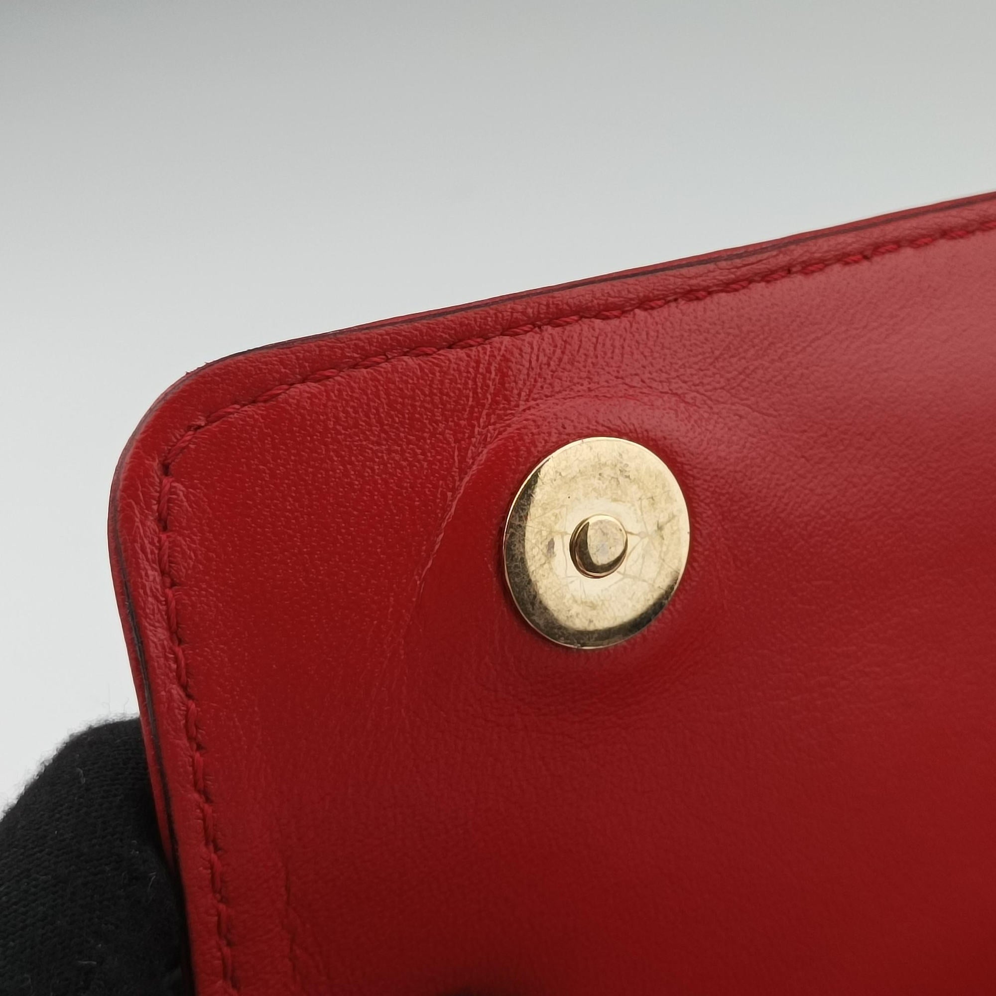 Pre-owned Valentino Rockstud Va Va Voom Red Leather  shoulderbag | stylenewstar
