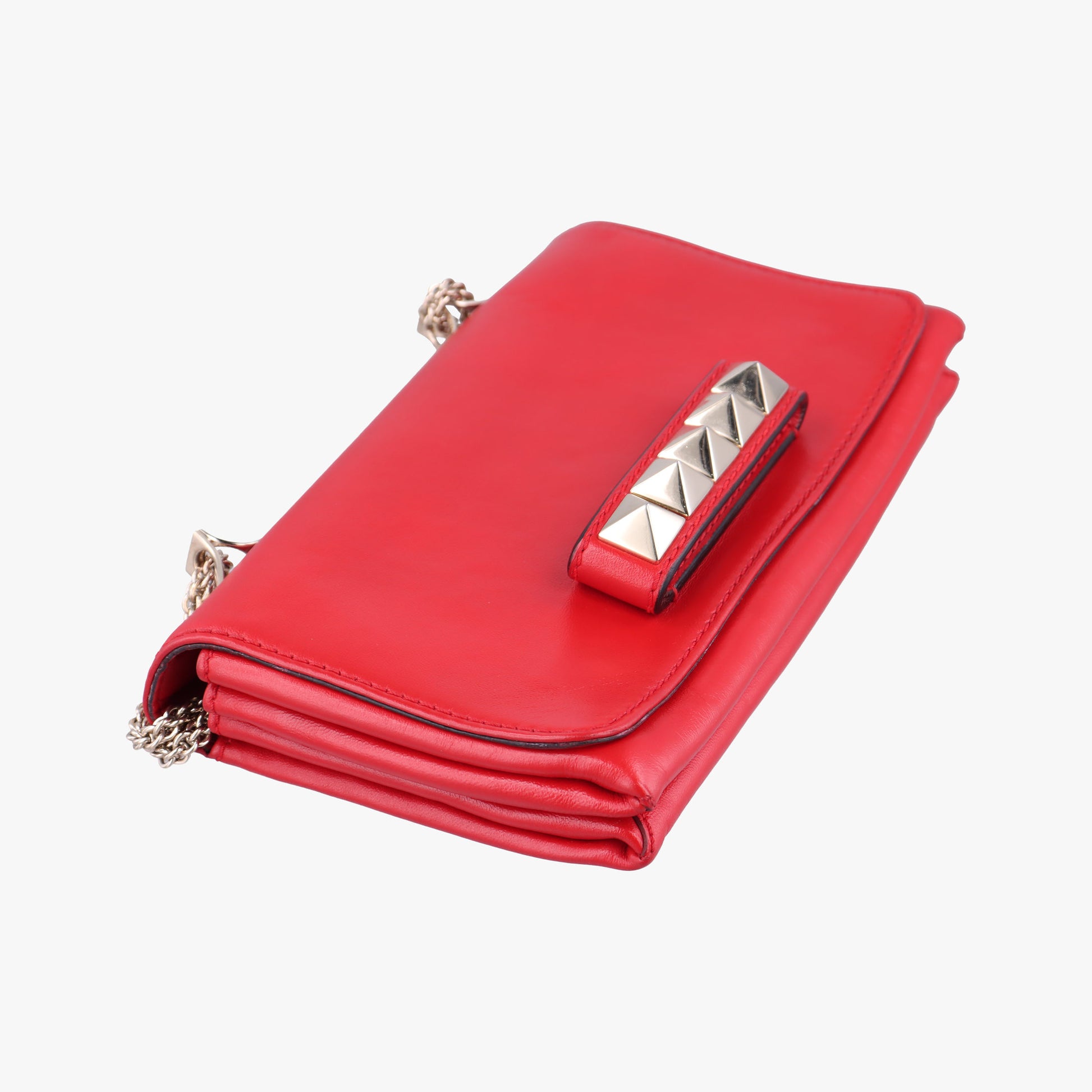Pre-owned Valentino Rockstud Va Va Voom Red Leather  shoulderbag | stylenewstar