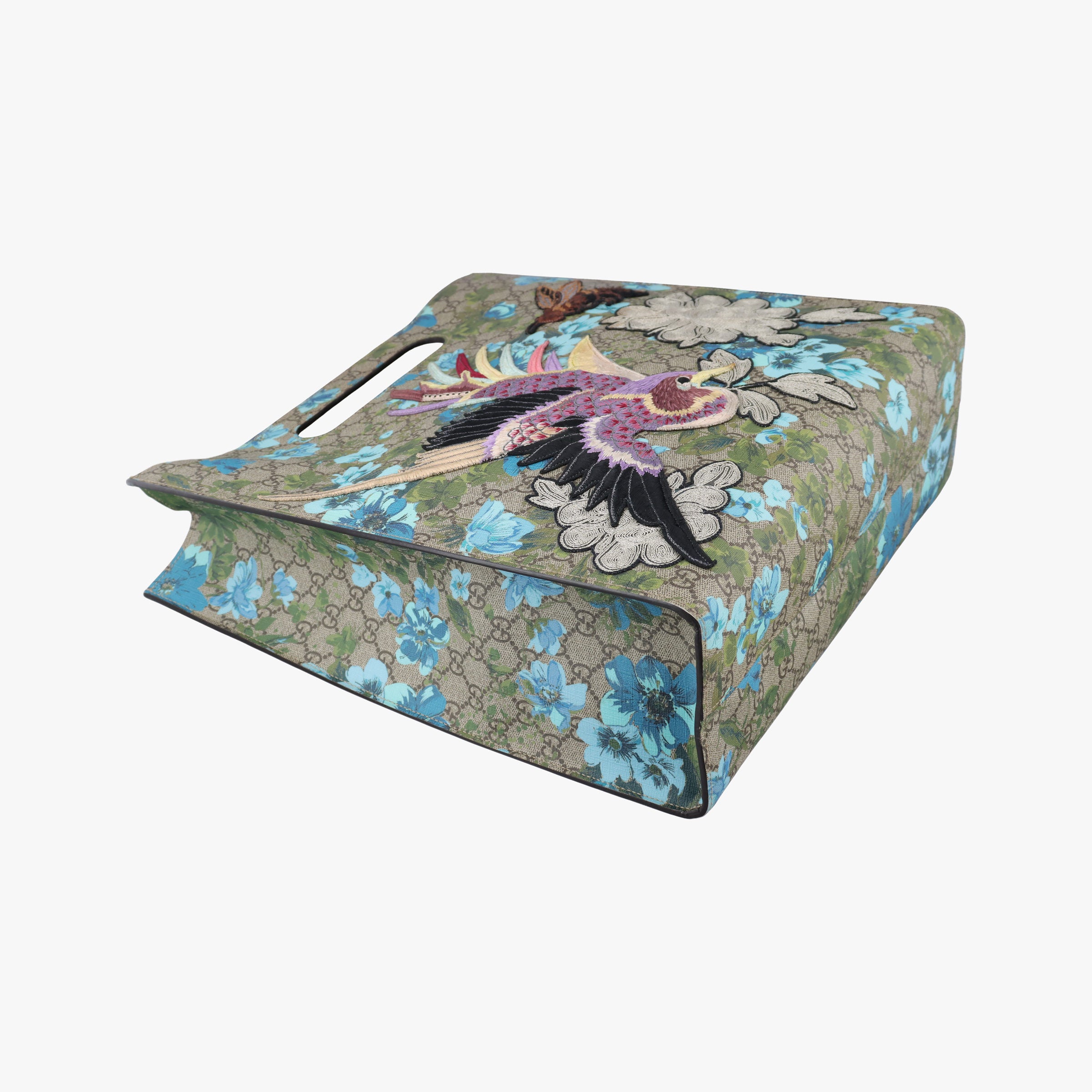 Pre-owned Gucci GG Supreme Linea C Blooms GucciGhost Beige×Multicolour PVC coated canvas 414476 shoulderbag | stylenewstar