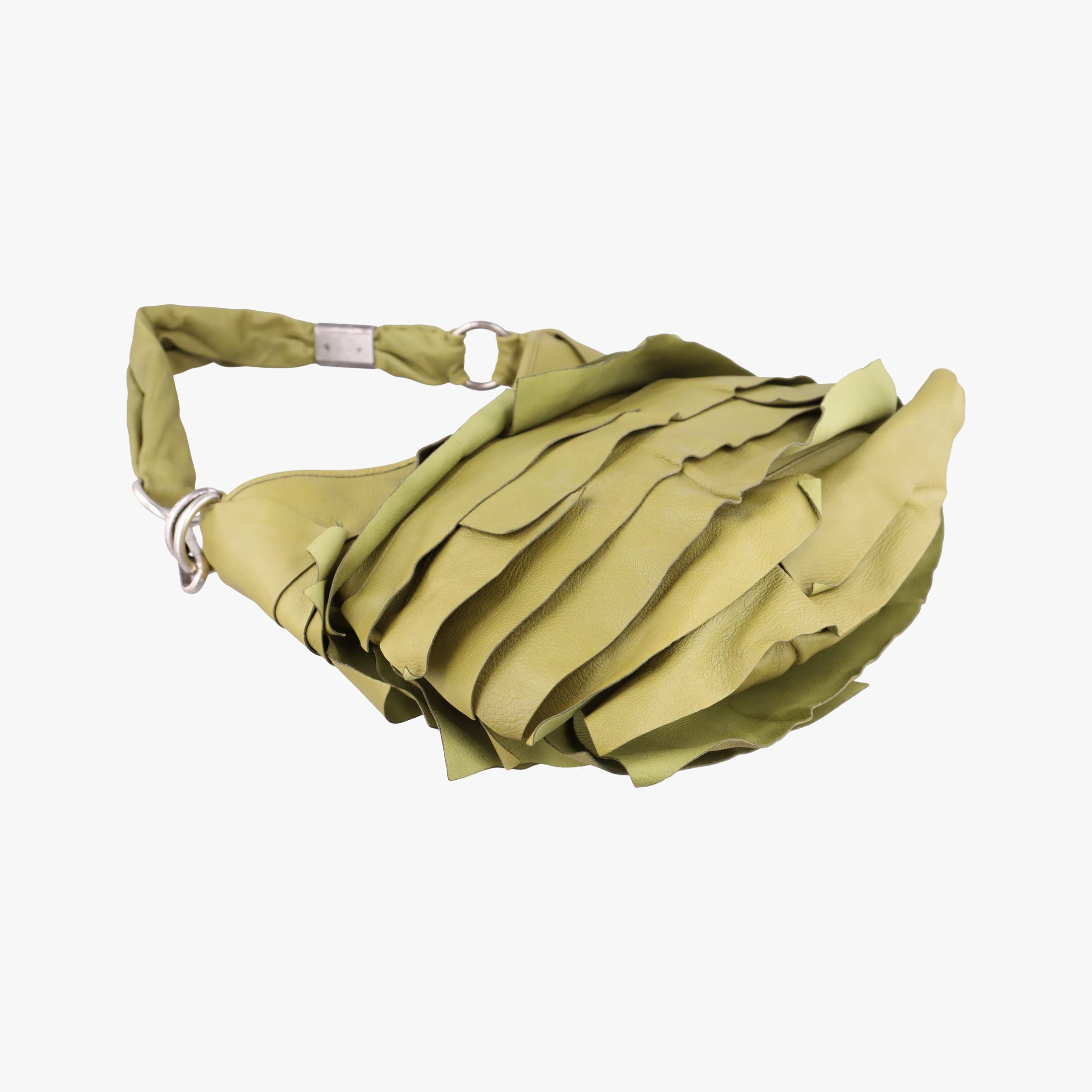 Pre-owned Yves Saint Laurent Mombasa Green Leather 122245 shoulderbag | stylenewstar
