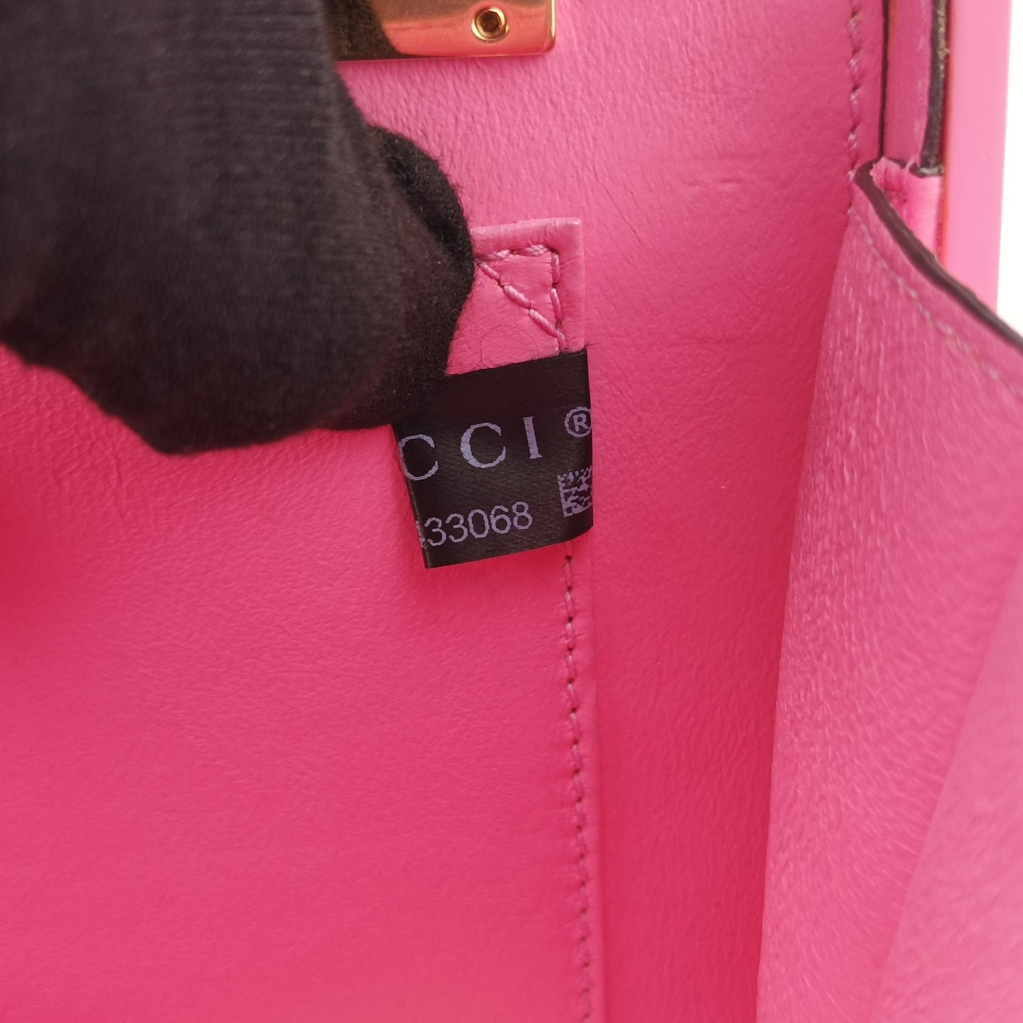 Pre-owned Gucci Sylvie 1969 Acrylic Mini Hand Pink Acrylic 589482 shoulderbag | stylenewstar