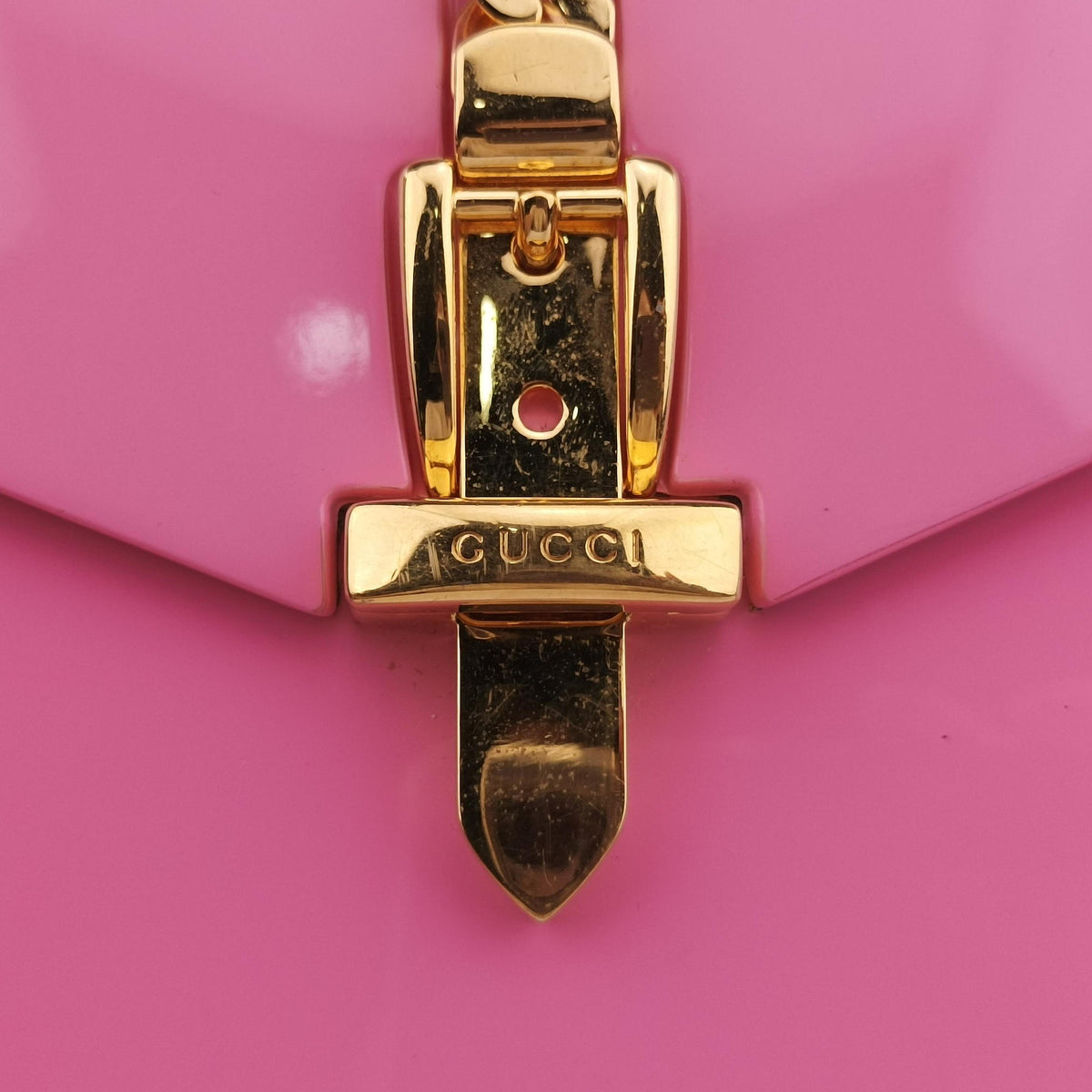 Pre-owned Gucci Sylvie 1969 Acrylic Mini Hand Pink Acrylic 589482 shoulderbag | stylenewstar