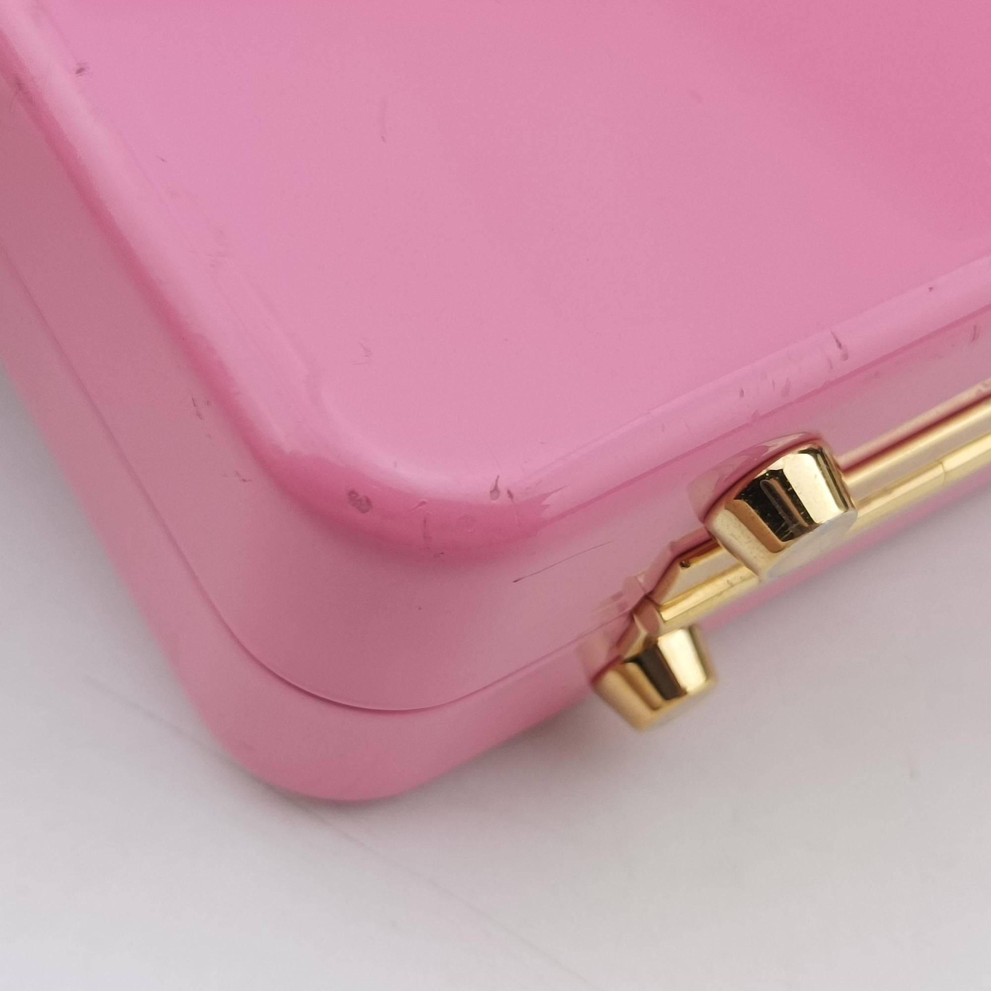 Pre-owned Gucci Sylvie 1969 Acrylic Mini Hand Pink Acrylic 589482 shoulderbag | stylenewstar