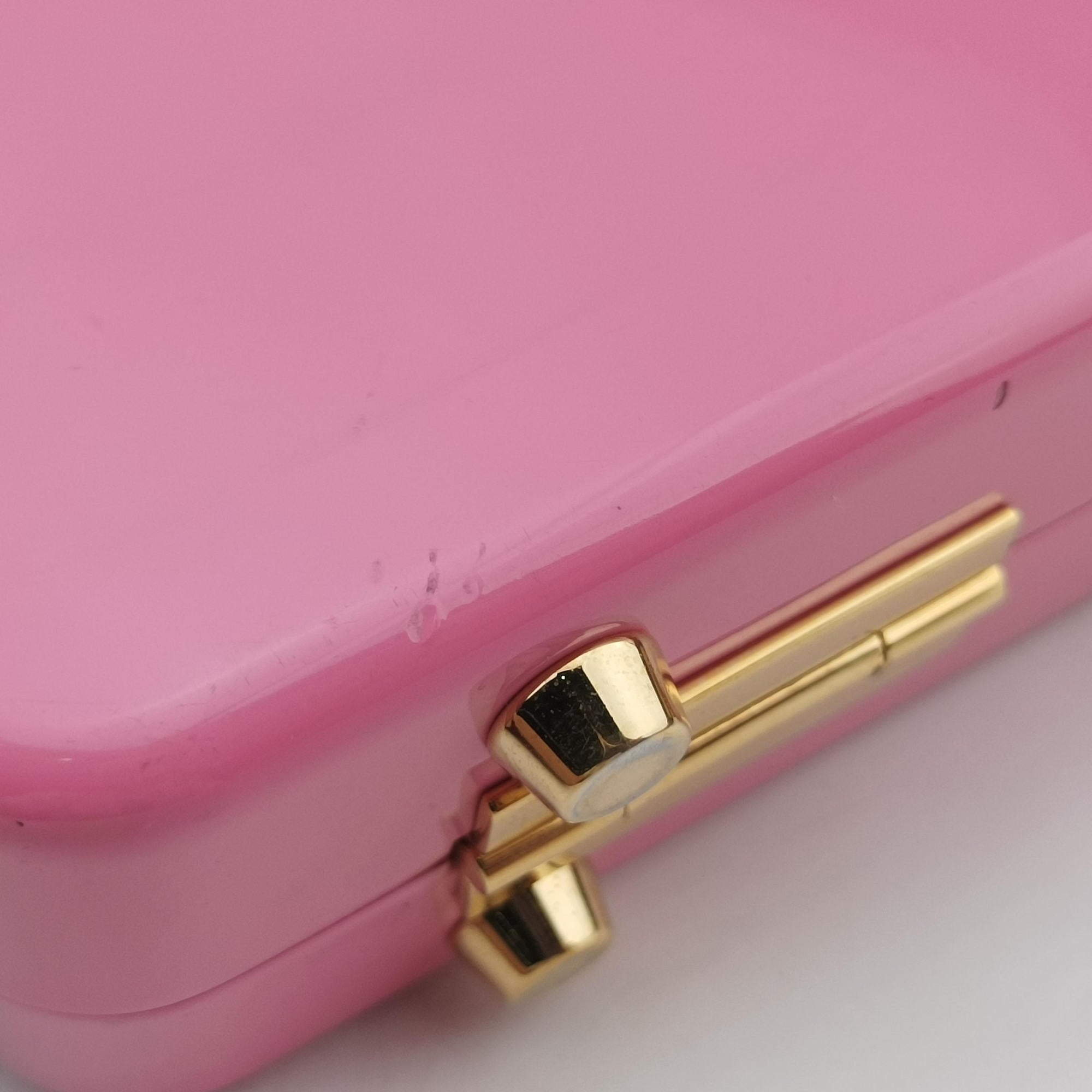 Pre-owned Gucci Sylvie 1969 Acrylic Mini Hand Pink Acrylic 589482 shoulderbag | stylenewstar