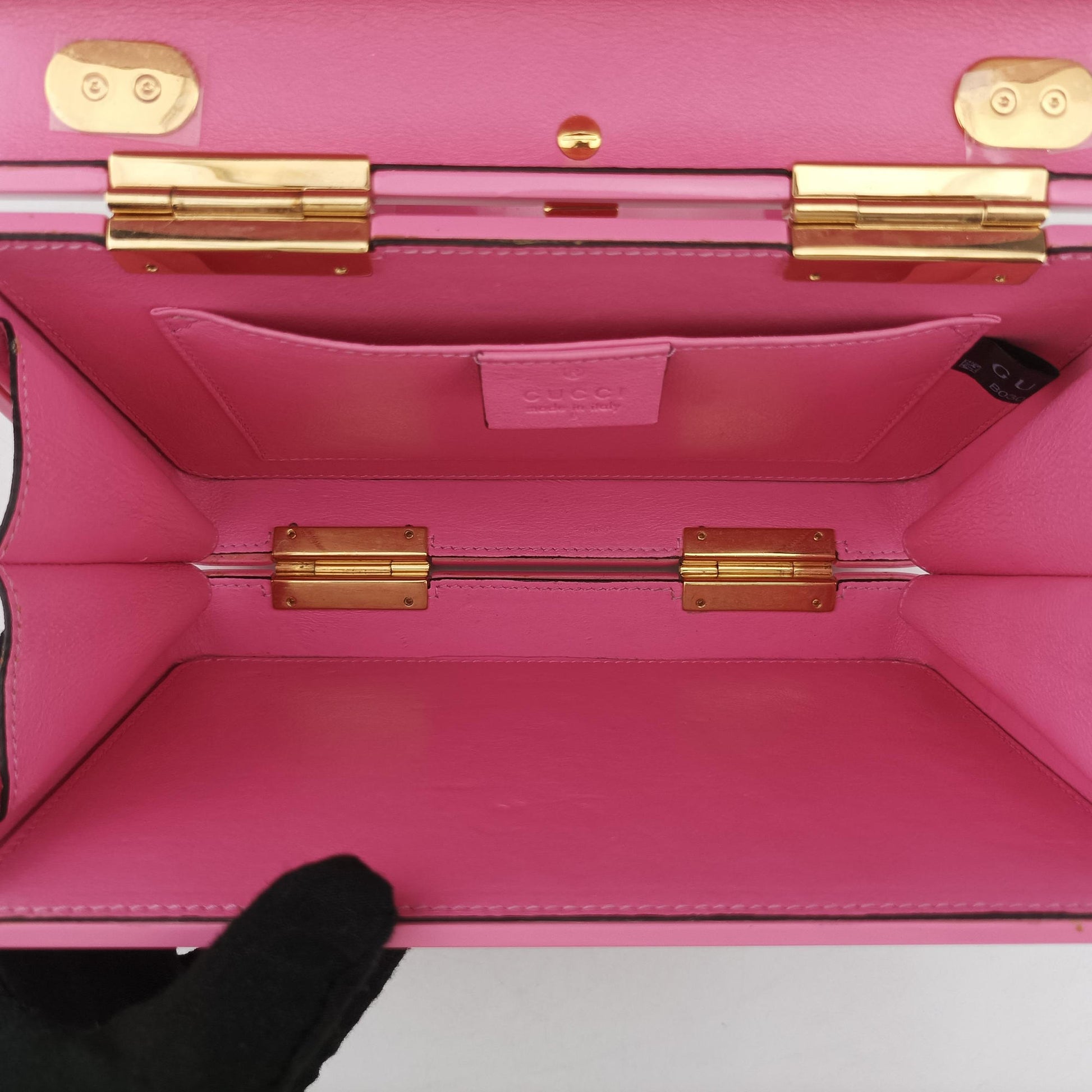 Pre-owned Gucci Sylvie 1969 Acrylic Mini Hand Pink Acrylic 589482 shoulderbag | stylenewstar
