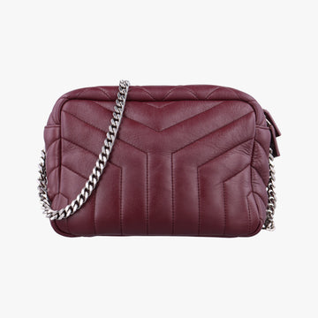 Pre-owned Yves Saint Laurent LOULOU bowling Burgundy Leather 454317 shoulderbag | stylenewstar