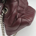 Pre-owned Yves Saint Laurent LOULOU bowling Burgundy Leather 454317 shoulderbag | stylenewstar