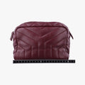 Pre-owned Yves Saint Laurent LOULOU bowling Burgundy Leather 454317 shoulderbag | stylenewstar