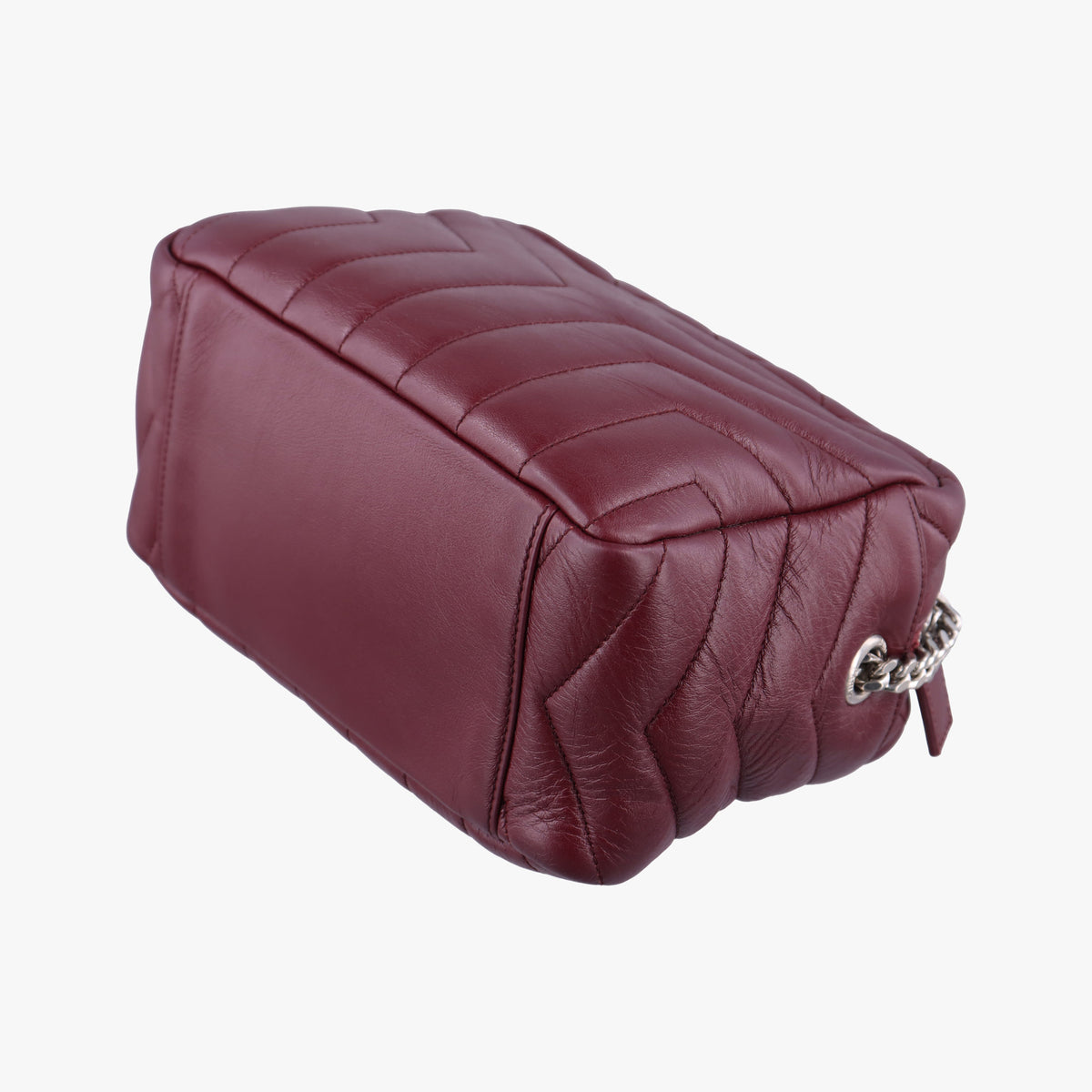 Pre-owned Yves Saint Laurent LOULOU bowling Burgundy Leather 454317 shoulderbag | stylenewstar