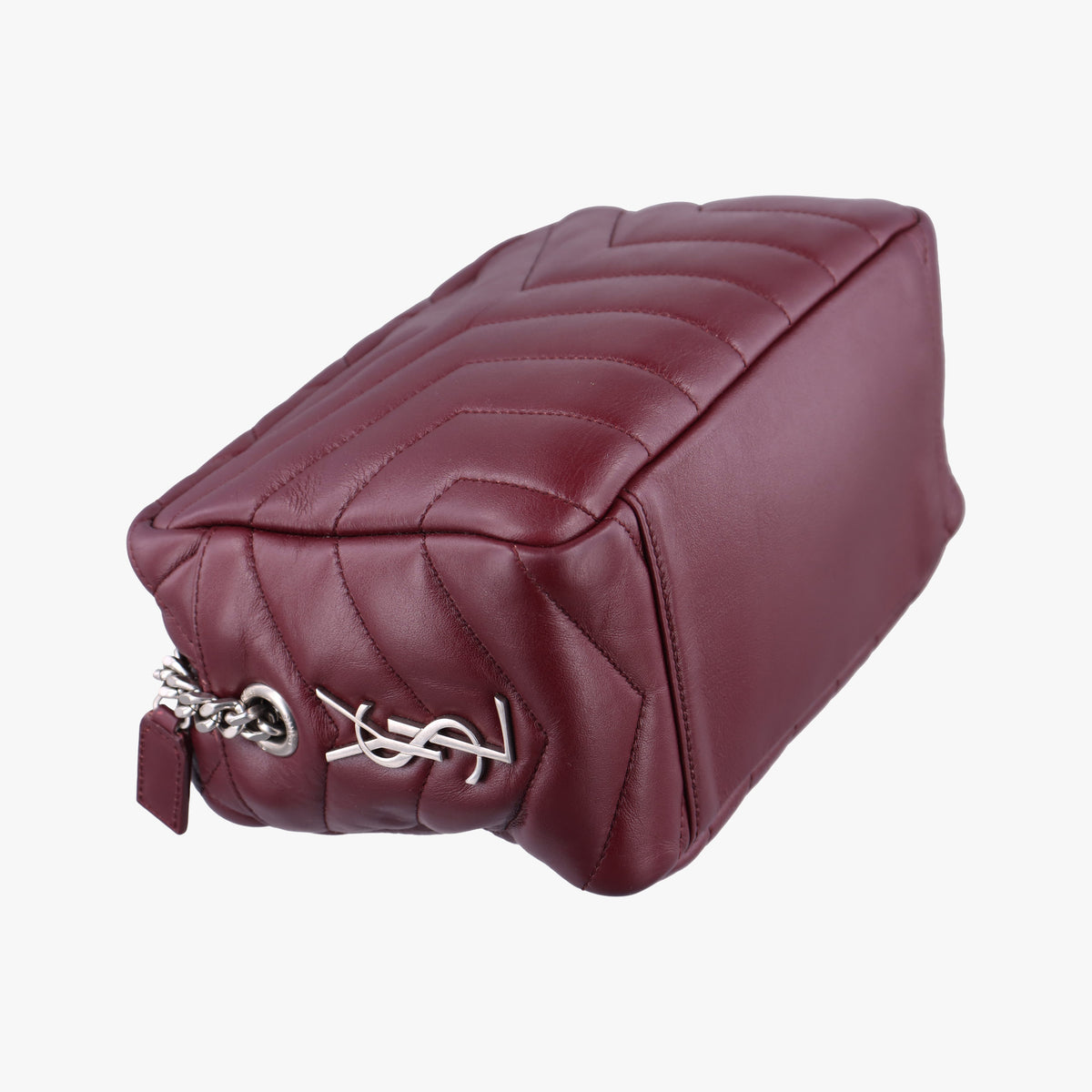 Pre-owned Yves Saint Laurent LOULOU bowling Burgundy Leather 454317 shoulderbag | stylenewstar