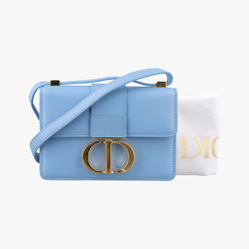 Pre-owned Christian Dior 30 Montaigne Blue Leather  shoulderbag | stylenewstar