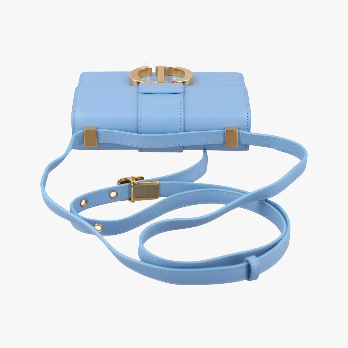 Pre-owned Christian Dior 30 Montaigne Blue Leather  shoulderbag | stylenewstar
