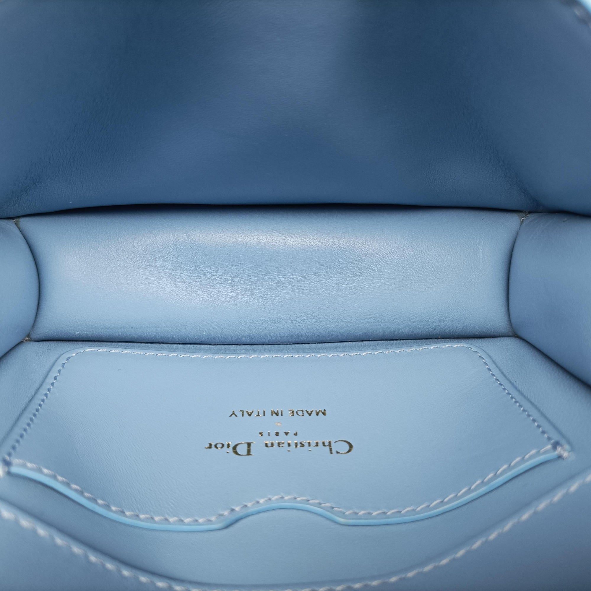 Pre-owned Christian Dior 30 Montaigne Blue Leather  shoulderbag | stylenewstar