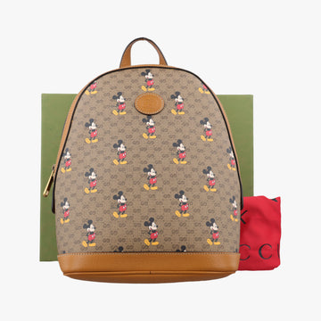 The Three Little Pigs Brown PVC coated canvas × leather 552884 E032209238三匹のこぶた ブラウン PVCコーティングキャンバス×レザー 552884 E032209238