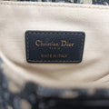 Pre-owned Christian Dior Saddle Navy Jacquard × Leather  handbag | stylenewstar