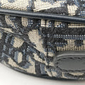 Pre-owned Christian Dior Saddle Navy Jacquard × Leather  handbag | stylenewstar