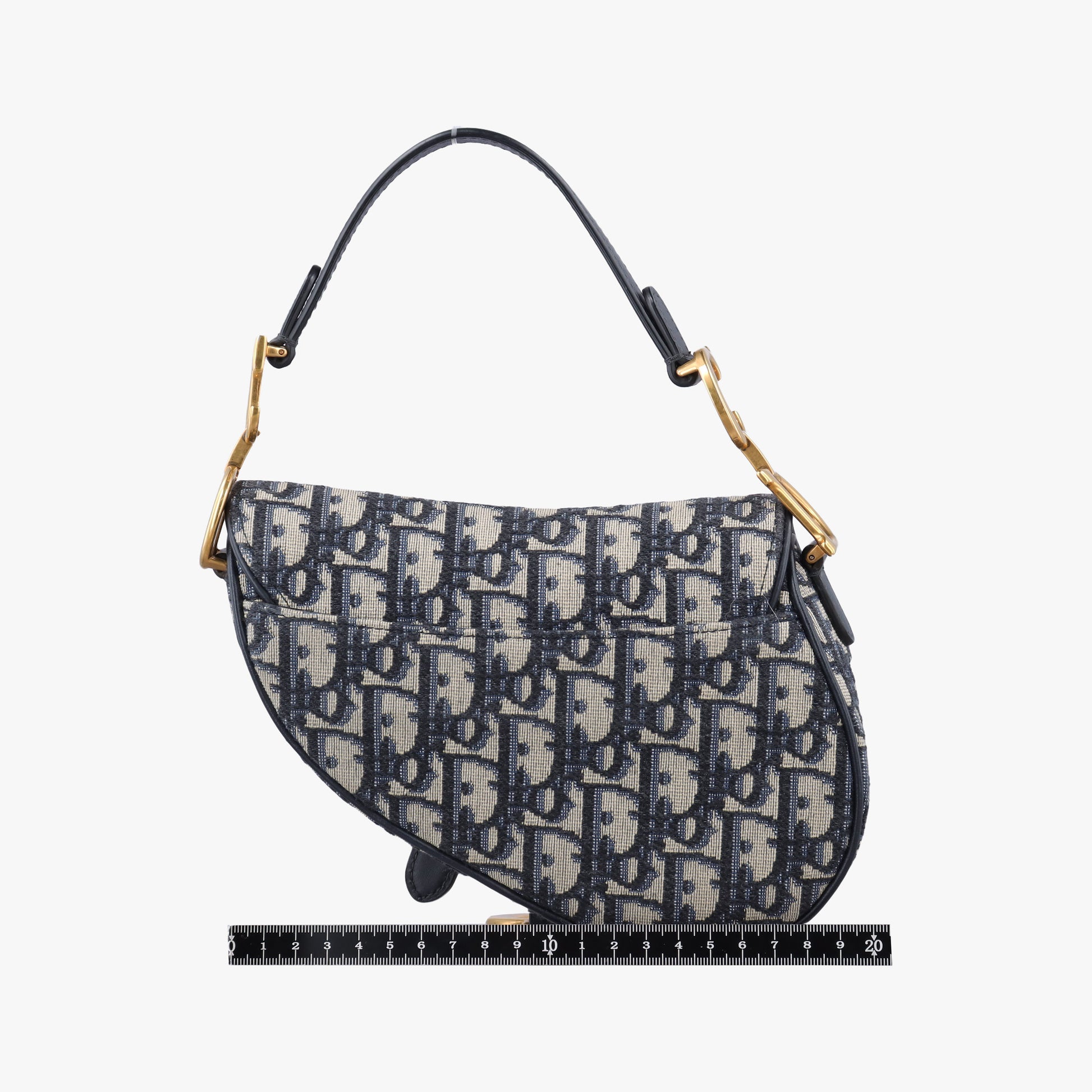 Pre-owned Christian Dior Saddle Navy Jacquard × Leather  handbag | stylenewstar