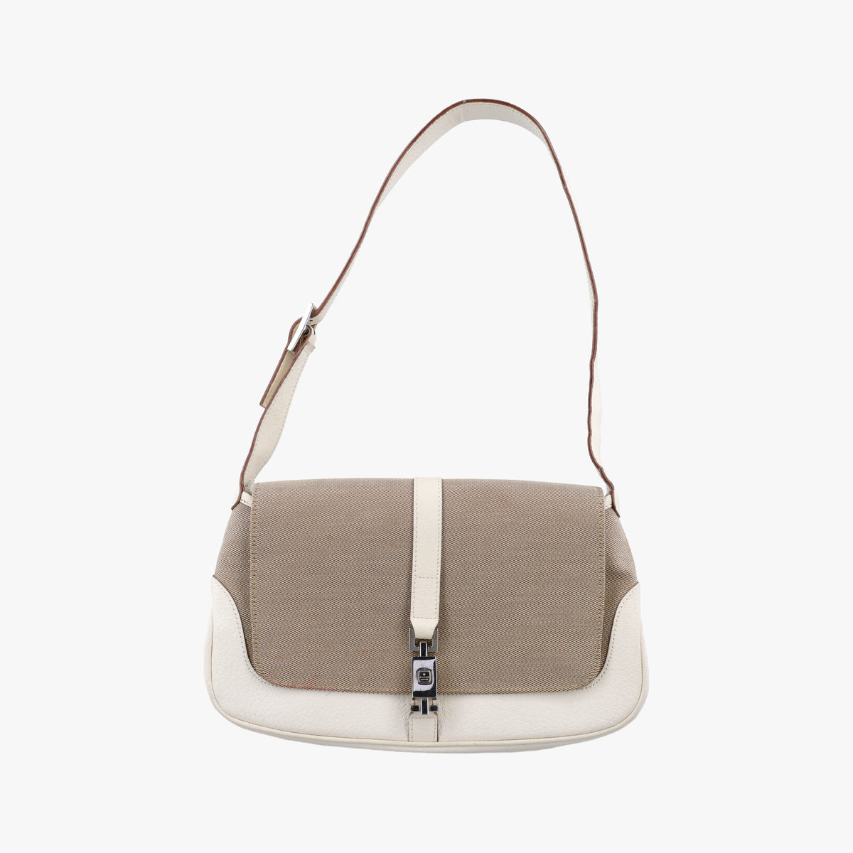 Pre-owned Gucci Hobo White× Beige Canvas × Leather 001.38 shoulderbag | stylenewstar