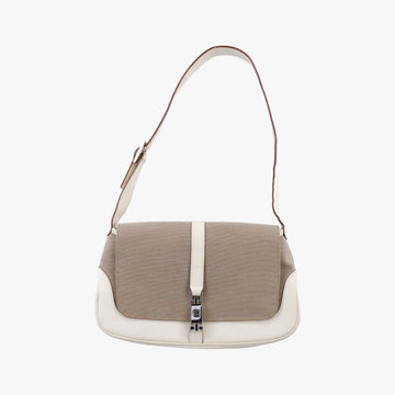 Pre-owned Gucci Hobo White× Beige Canvas × Leather 001.38 shoulderbag | stylenewstar