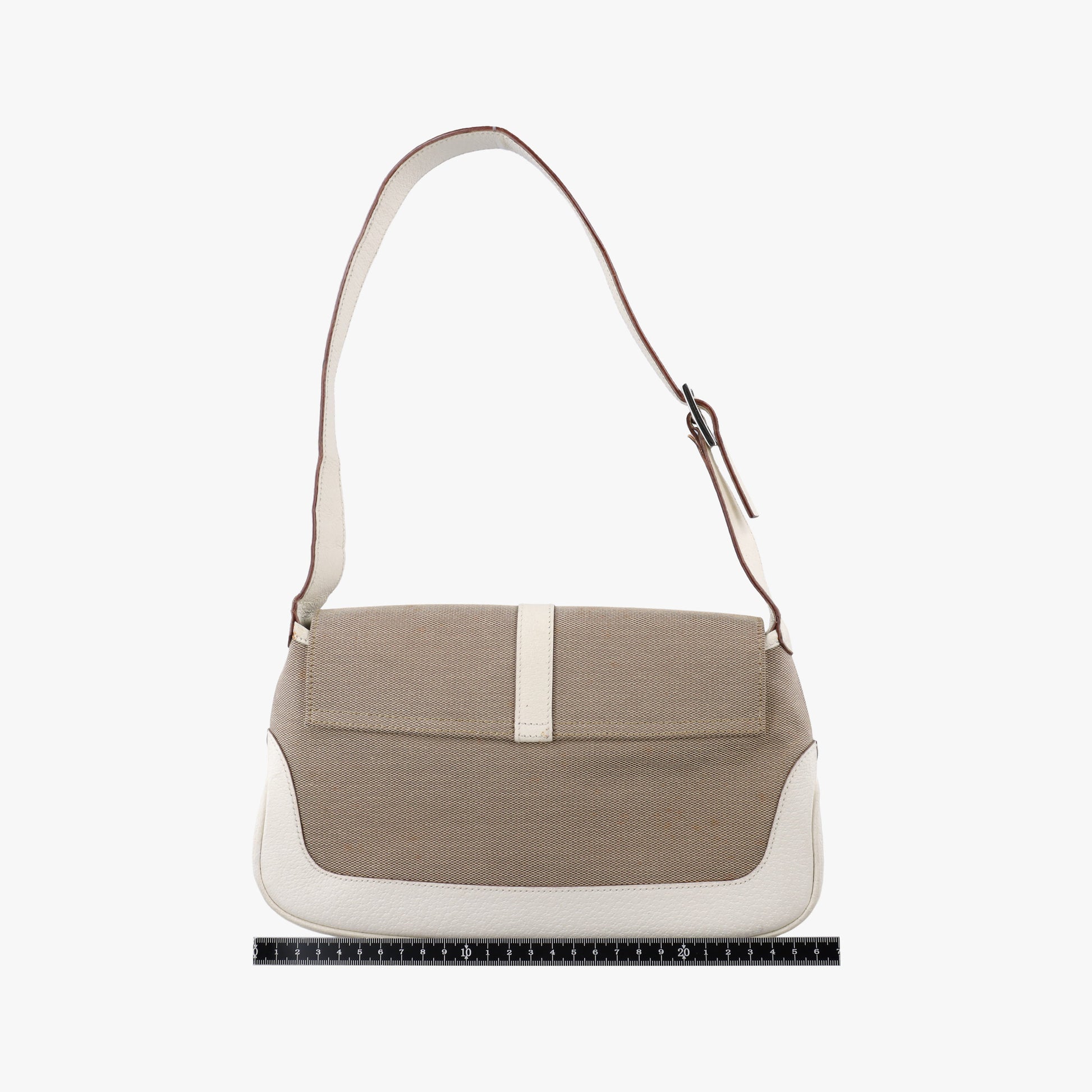 Pre-owned Gucci Hobo White× Beige Canvas × Leather 001.38 shoulderbag | stylenewstar