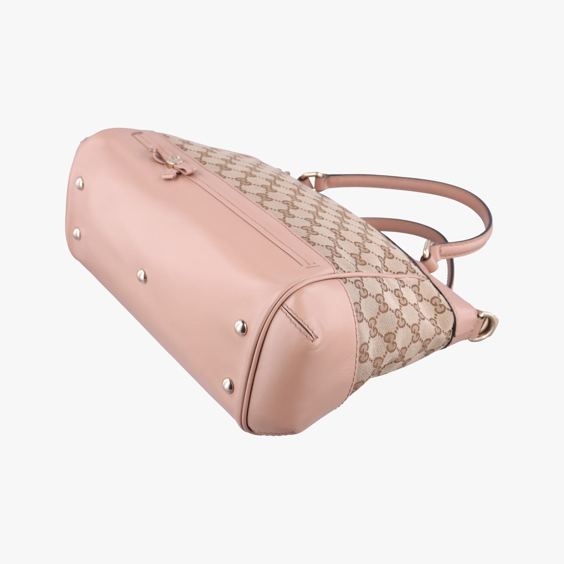 Mayfair Bow Tote Beige×pink Canvas×Leather 269894 G014882391メイフェア ボウ トート ベージュx ピンク キャンバス×レザー 269894 G014882391
