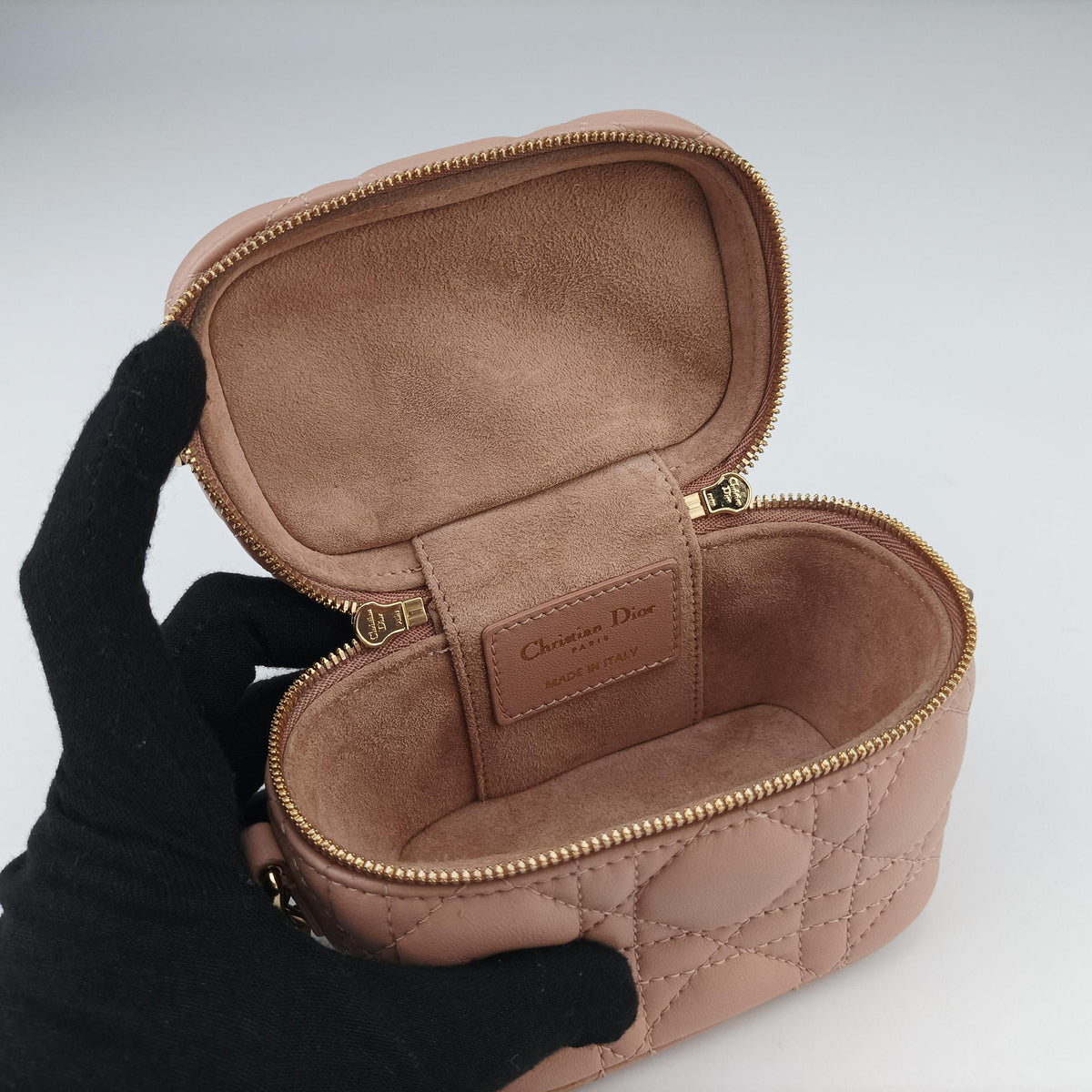 Lady Dior micro vanity Pink lambskin Lot number unknownレディディオール マイクロ ヴァニティ ピンク ラムスキン 製番不明