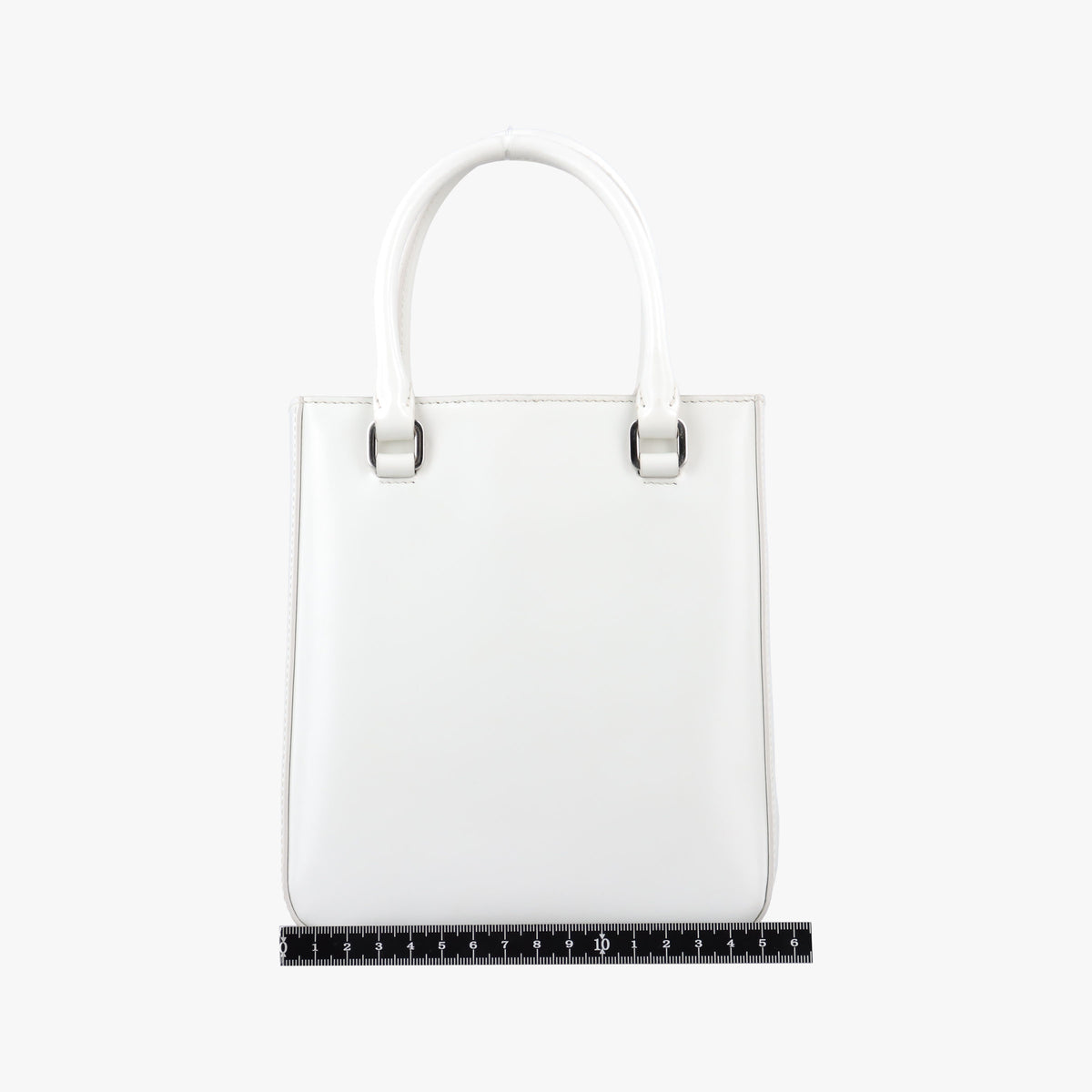 Mirror Tote White Leather 1BA331 31/Aミラートート ホワイト レザー 1BA331 31/A