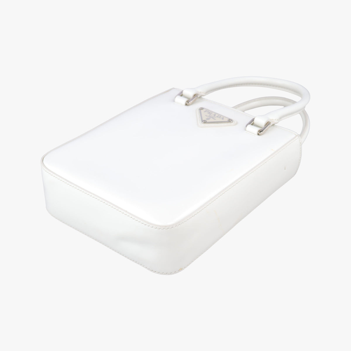 Mirror Tote White Leather 1BA331 31/Aミラートート ホワイト レザー 1BA331 31/A