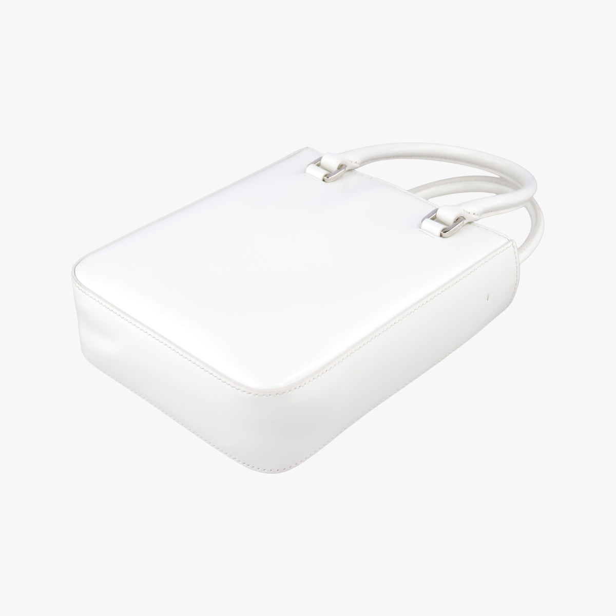 Mirror Tote White Leather 1BA331 31/Aミラートート ホワイト レザー 1BA331 31/A