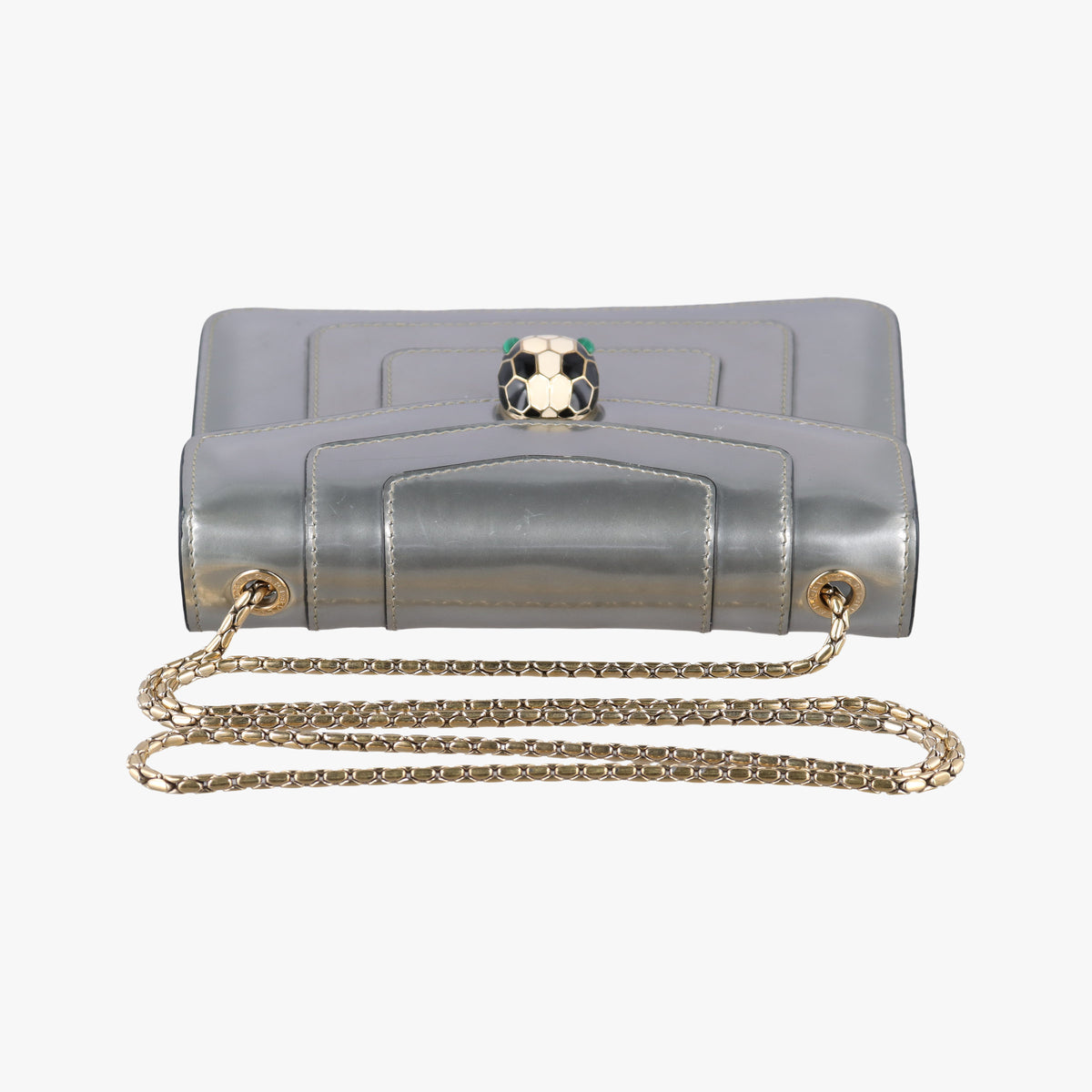 Pre-owned Bvlgari SERPENTI FOREVER Silver Patent Leather  shoulderbag | stylenewstar