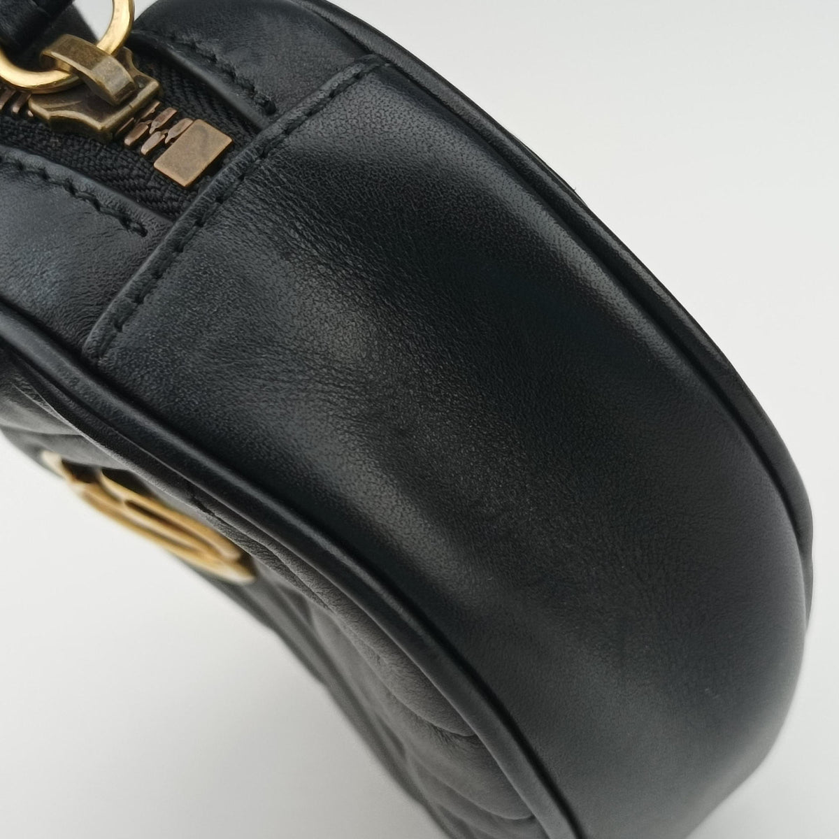 Vintage Gucci GG Marmont Black Leather 476434 bum bag/waist bag | stylenewstar
