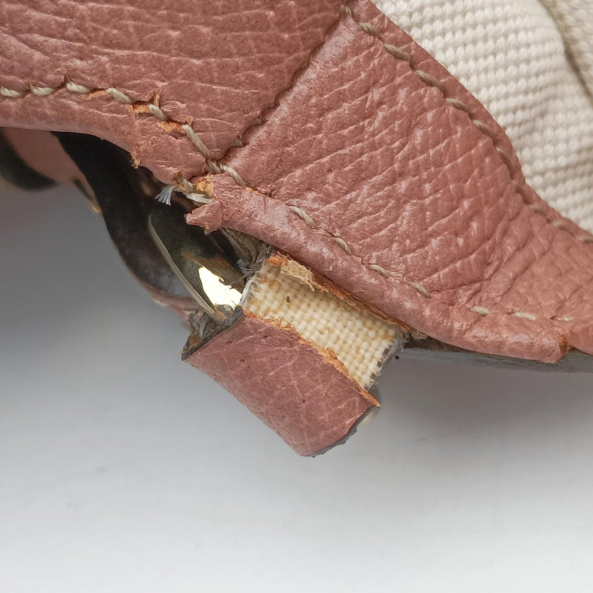 Pre-owned Gucci Guccissima Bree khaki×pink Canvas×Leather 353120 handbag | stylenewstar