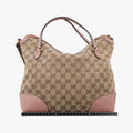 Pre-owned Gucci Guccissima Bree khaki×pink Canvas×Leather 353120 handbag | stylenewstar