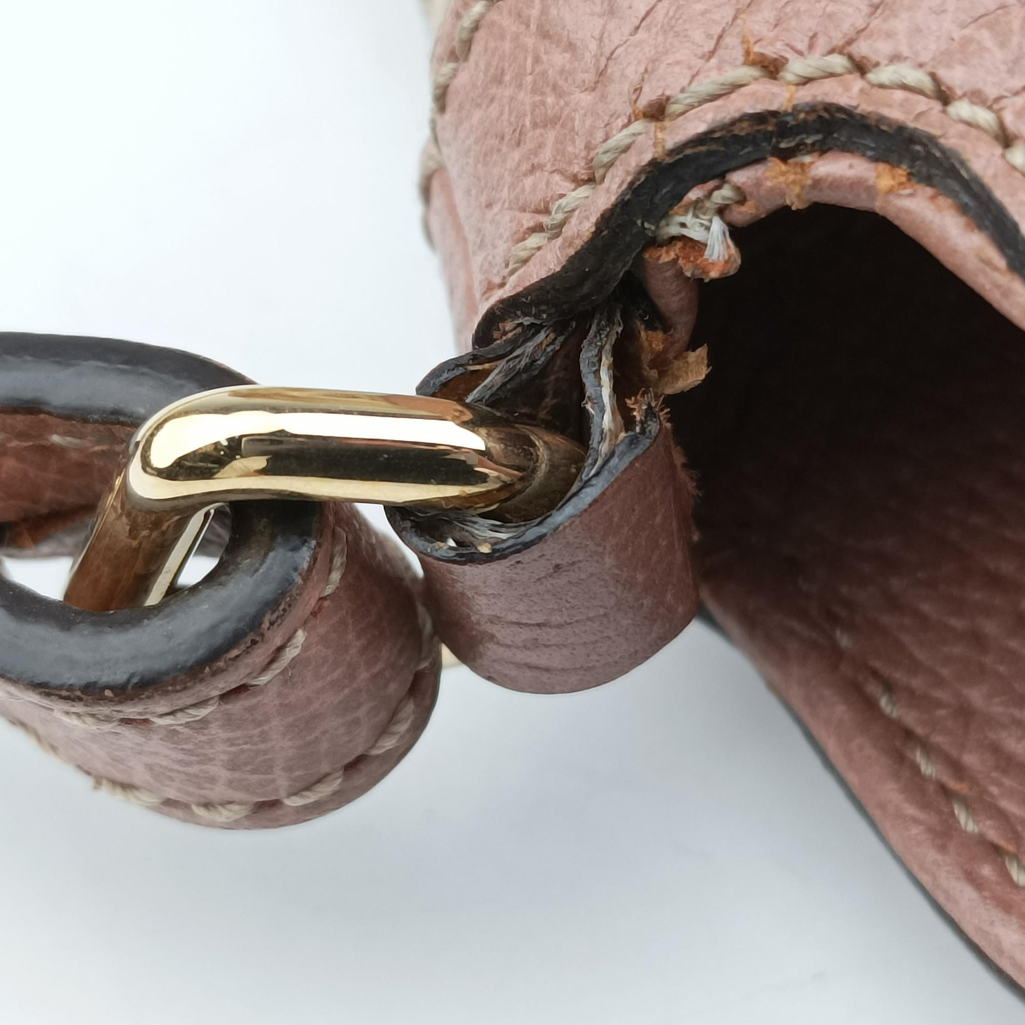 Pre-owned Gucci Guccissima Bree khaki×pink Canvas×Leather 353120 handbag | stylenewstar