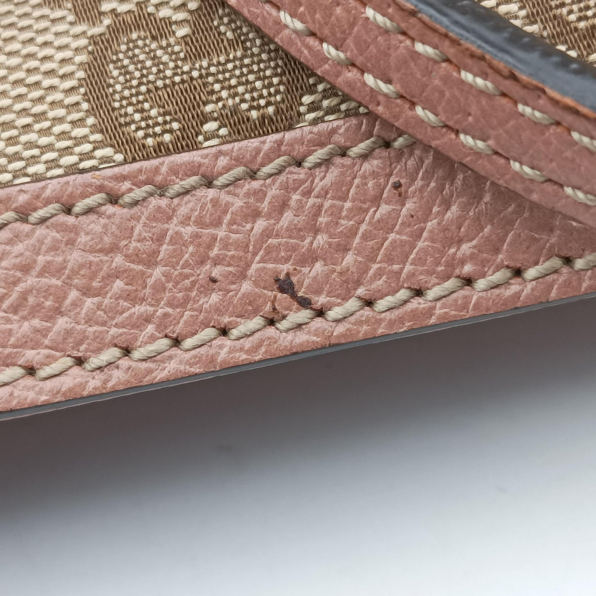 Pre-owned Gucci Guccissima Bree khaki×pink Canvas×Leather 353120 handbag | stylenewstar