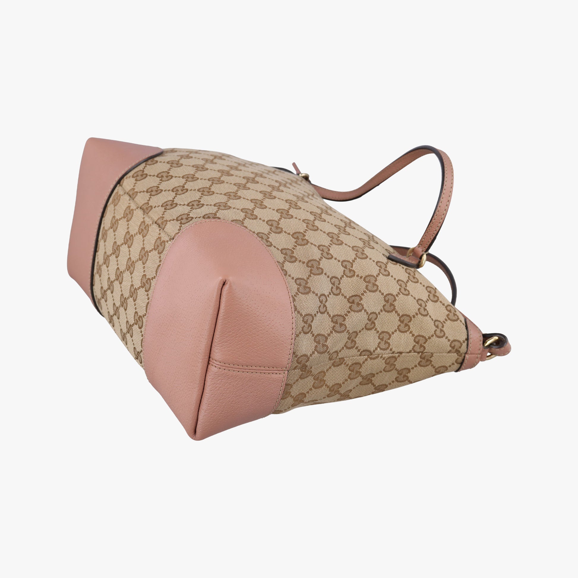 Pre-owned Gucci Guccissima Bree khaki×pink Canvas×Leather 353120 handbag | stylenewstar