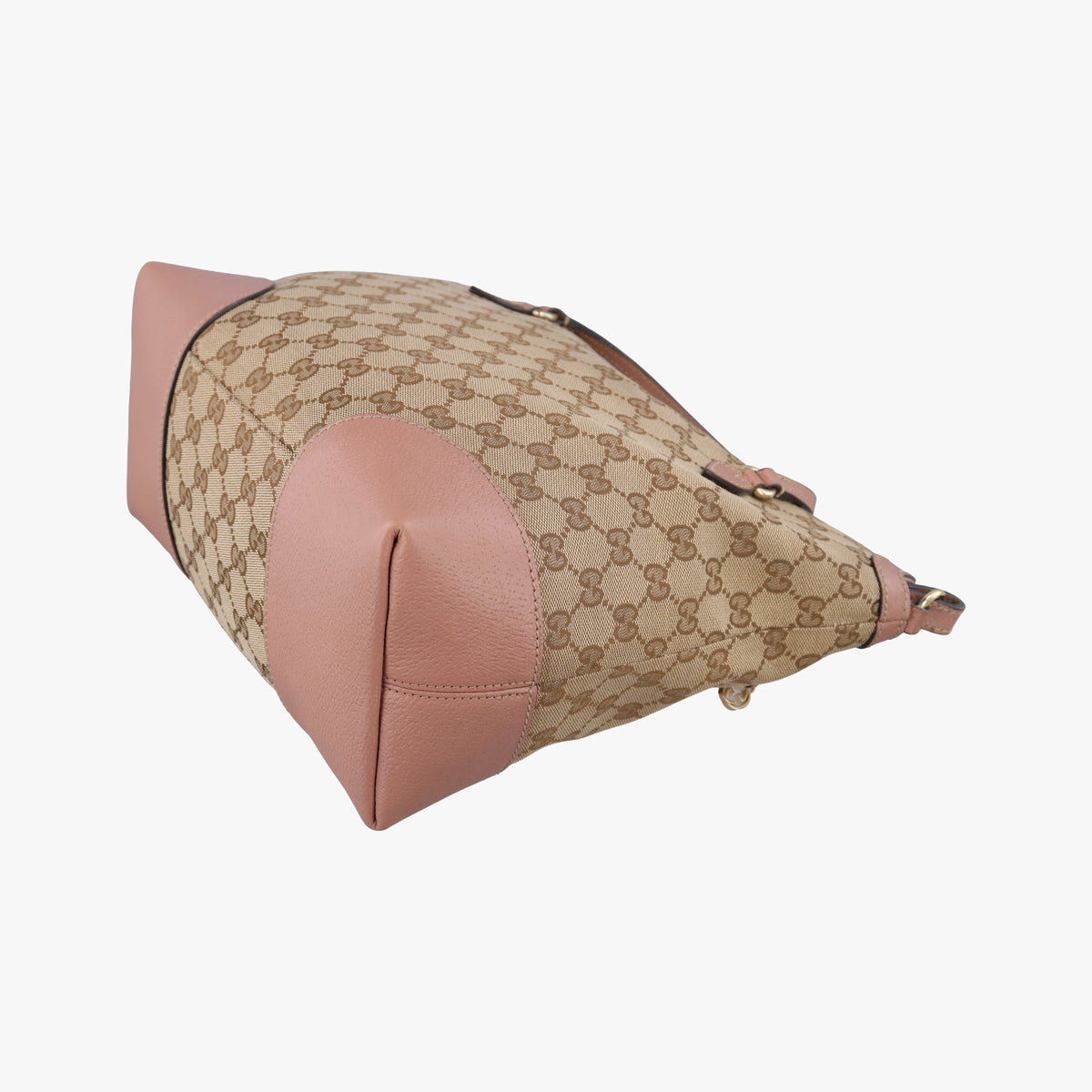 Pre-owned Gucci Guccissima Bree khaki×pink Canvas×Leather 353120 handbag | stylenewstar
