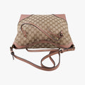 Pre-owned Gucci Guccissima Bree khaki×pink Canvas×Leather 353120 handbag | stylenewstar