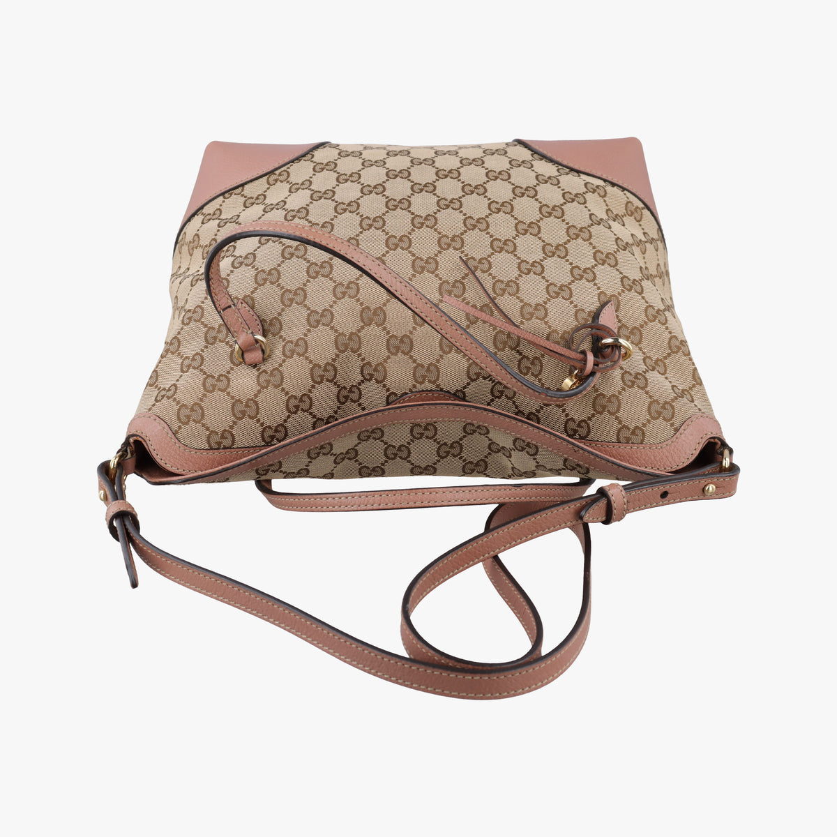 Pre-owned Gucci Guccissima Bree khaki×pink Canvas×Leather 353120 handbag | stylenewstar