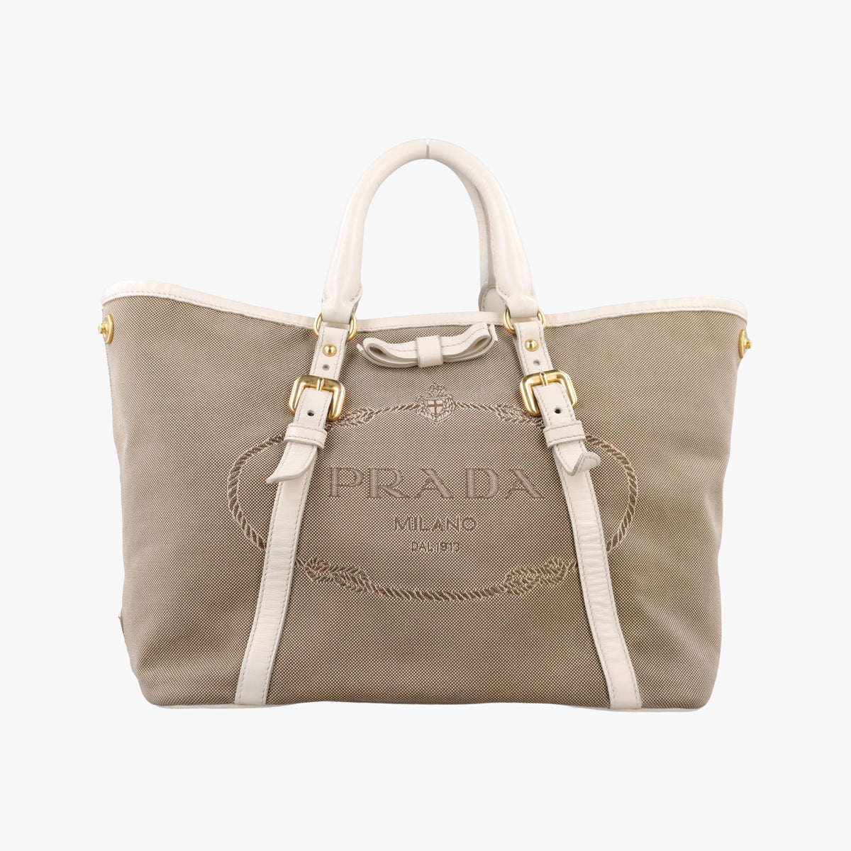 Canapa Logo khaki×White Canvas×Leather BN2832 194/Aカナパ ロゴ リボン カーキ×ホワイト キャンバス×レザー BN2832 194/A