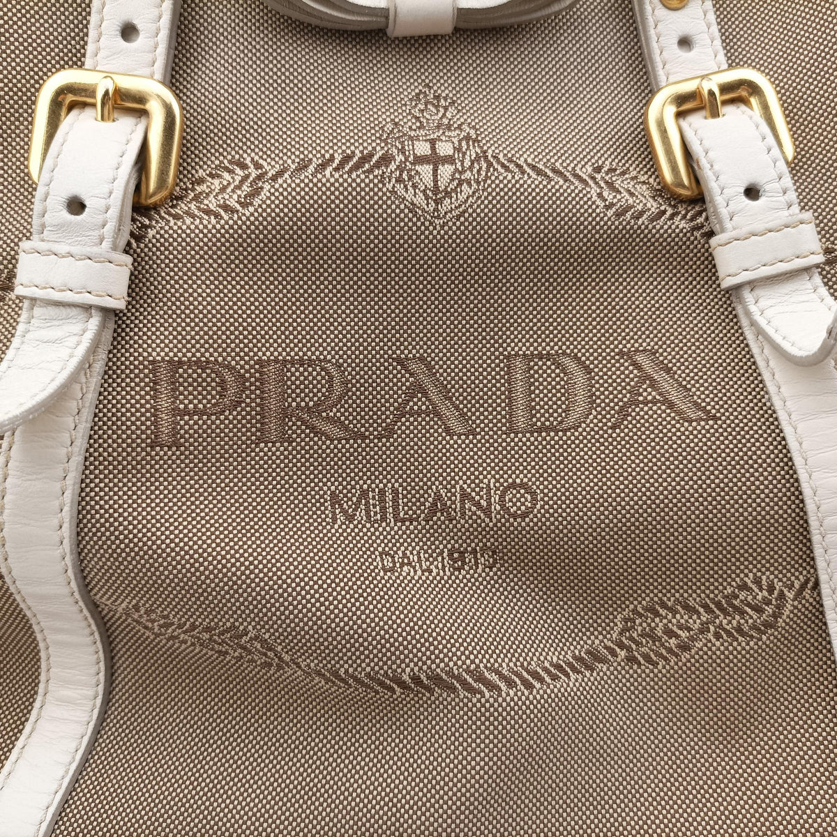 Canapa Logo khaki×White Canvas×Leather BN2832 194/Aカナパ ロゴ リボン カーキ×ホワイト キャンバス×レザー BN2832 194/A