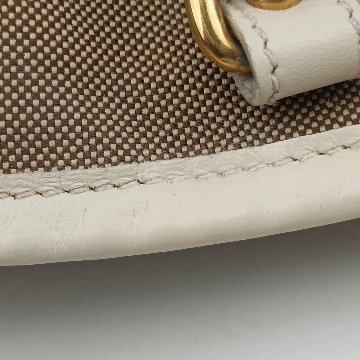 Canapa Logo khaki×White Canvas×Leather BN2832 194/Aカナパ ロゴ リボン カーキ×ホワイト キャンバス×レザー BN2832 194/A