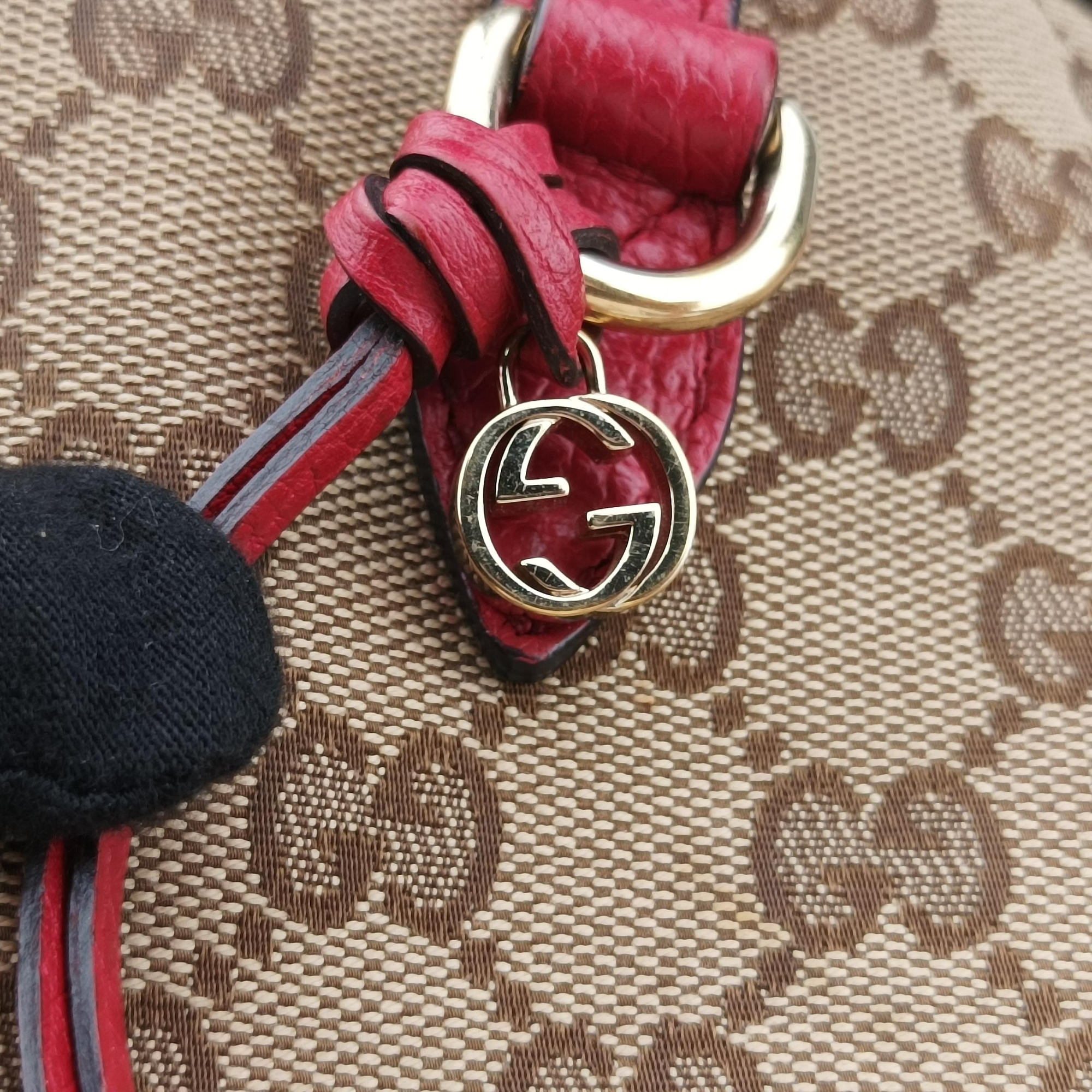 Guccissima Bree beige×red Canvas×Leather 449243 D021254604グッチシマ ブリー ベージュ×レッド キャンバス×レザー 449243 D021254604