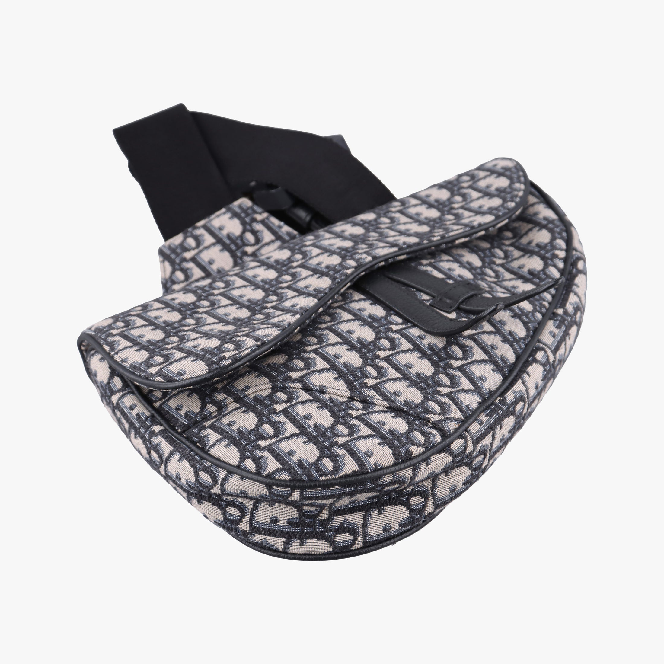 Saddlebags Gray×Navy Jacquard×Leather 19-BO-0210 IC Chipサドルバッグ グレー×ネイビー ジャガード×レザー 19-BO-0210 ICチップ