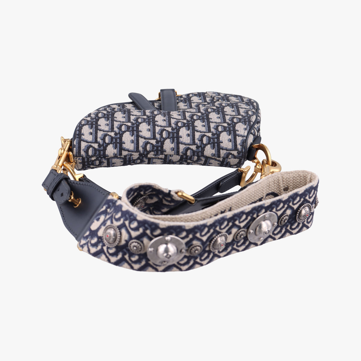 Saddle Navy×grey Jacquard × Leather 05-RU-0169 IC Chipサドル ネイビー×グレー ジャガード×レザー 05-RU-0169 ICチップ