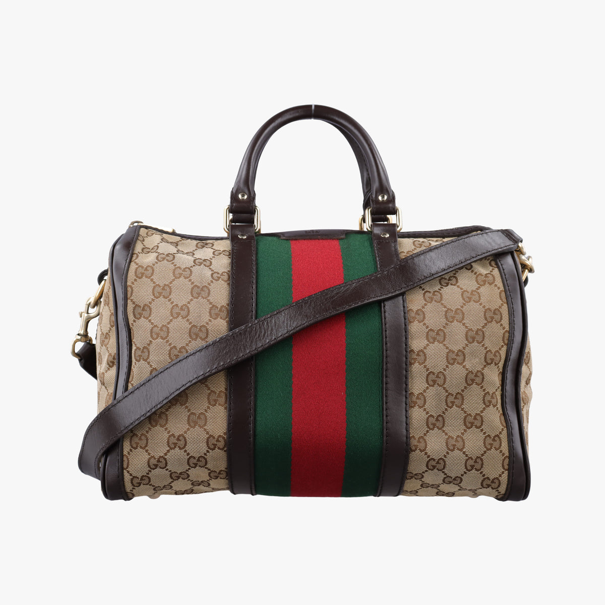 Sherry Line Beige×green×red Canvas×Leather 247205 I013408810シェリーライン ベージュ×グリーン×レッド キャンバス×レザー 247205 I013408810