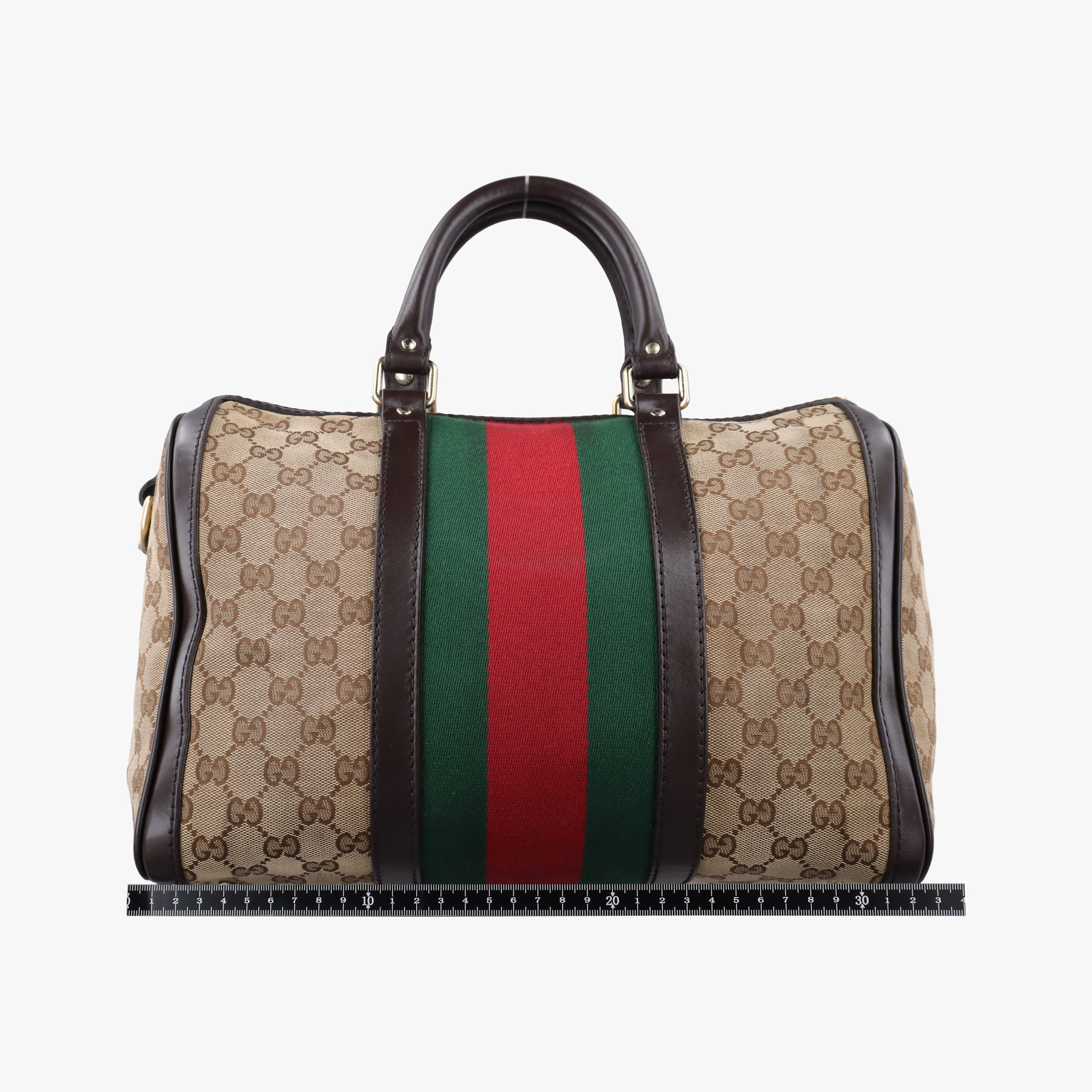 Sherry Line Beige×green×red Canvas×Leather 247205 I013408810シェリーライン ベージュ×グリーン×レッド キャンバス×レザー 247205 I013408810